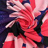 Трикотаж масло набивное двухсторонний бордюр "Абстракция" D073 фиолетовый, розовый, 150 см, 200 г/м² фото №1