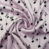 Вискоза-сатин "Цветы" GR-011, розовый, черный, 110 г/м², 150 см фото №1