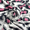 Трикотаж масло набивное "Анималистичный принт" FDY, белый, розовый, черный, 150 см, 200 г/м² фото №1