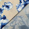 Сатин (атлас) принт "Цветы" R-28 бежевый, голубой, 100 г/м², 150 см фото № 3