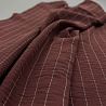 Плательная ткань в полоску CEY156Q красно-коричневый, белый, 150 см, 180 г/м² фото № 2