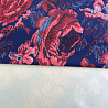 Трикотаж эластан (скуба) "Цветы" PDP595Z темно-синий, красный, 150 см, 270 г/м² фото № 4