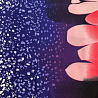Трикотаж масло набивное двухсторонний бордюр "Абстракция" D073 фиолетовый, розовый, 150 см, 200 г/м² фото № 4