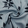 Вискоза-твил "Цветы" GR-017, серо-голубой, черничный, 150 см, 110 г/м² фото №1