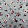 Вискоза-сатин "Цветы" GR013, серый, бордовый, 110 г/м², 150 см фото № 4
