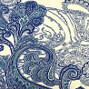 Трикотаж масло браш "Огурцы" DTY F004 белый, синий, 150 см, 200 г/м² фото № 4
