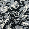 Трикотаж масло набивное "Цветы" F018360 Col.1 серый, черный, 150 см, 280 г/м² фото №1