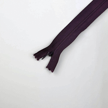 Молния потайная 40 см, баклажановый