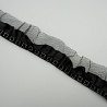 Тесьма декоративная T 117-1 черный, серебро, 4 см (намотка 10 ярдов) фото №1