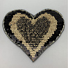 Аппликация с пайетками "Сердце" G45-2009, черный, золотой, 20,5 см фото №1