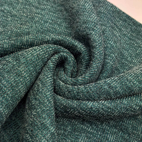 Трикотаж меланж в рубчик TRX138 зеленый, 150 см, 300 г/м²