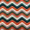 Трикотаж джерси принт "Зигзаги" зеленый, оранжевый, 150 см, 270 г/м² фото № 4