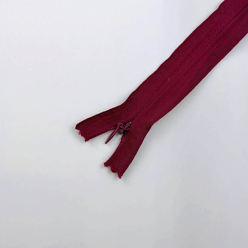 Молния потайная 30 см, малиновый
