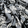 Трикотаж масло набивное "Цветы" F018360 Col.1 серый, черный, 150 см, 280 г/м² фото № 2
