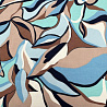 Костюмная Барби принт "Абстракция" BR1255, белый, коричневый, голубой, 180 г/м², 150 см фото № 4