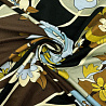 Трикотаж вискоза набивная "Цветы" OTP080061, коричневый, серо-голубой, 150 см, 200 г/м² фото №1