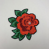 Термонаклейка "Роза" KL-120 красный, зеленый, 14,3 см фото №1