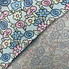 Вискоза-сатин "Цветы" GR-009, голубой, розовый, 110 г/м², 150 см фото № 3