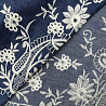 Джинс вышивка двухсторонний бордюр "Цветы" FQK022A, деним, белый, 120 г/м², 136-137 см фото № 3