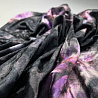 Трикотаж велюр "Цветы" VLP352Z, черный, сиреневый, 150 см, 240 г/м² фото № 2