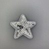 Термонаклейка "Звезда" с пайетками A-001 серебро, 4,5 см фото №1