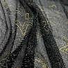 Сетка с люрексом "Звезды" D1, черный, золото, 95 г/м², 150 см фото № 2