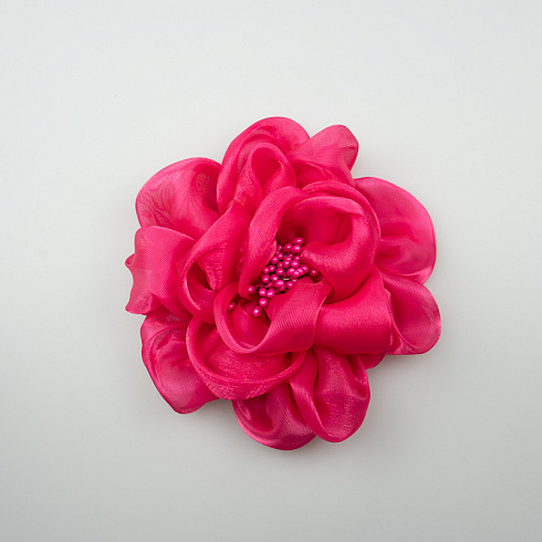Аппликация "Цветок" 065, ярко-розовый, 12 см