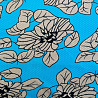 Трикотаж жаккард принт "Цветы" EMP039, голубой, бежевый, 200 г/м², 150 см. фото № 4