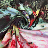Трикотаж джерси принт "Цветы" F027386 темно-красный, черно-зеленый, 150 см, 270 г/м² фото №1