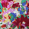 Вискоза твил "Цветы" D14123, малиновый, бежевый, 150 см, 110 г/м² фото № 4