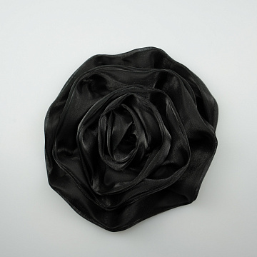 Аппликация "Роза" 043 черный 14 см