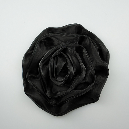 Аппликация "Роза" 043, черный, 14 см