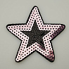 Термонаклейка "Звезда" с пайетками KL-152 розовый, черный, 7,5 см фото №1