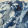 Джинс вышивка односторонний бордюр "Цветы" D3, деним, белый, 120 г/м², 150 см фото № 2