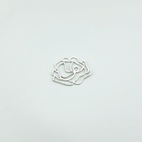 Пряжка "Роза" 2237, серебро, 4,7 см