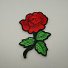 Термонаклейка "Роза" KL-110 красный, зеленый, 14 см фото №1