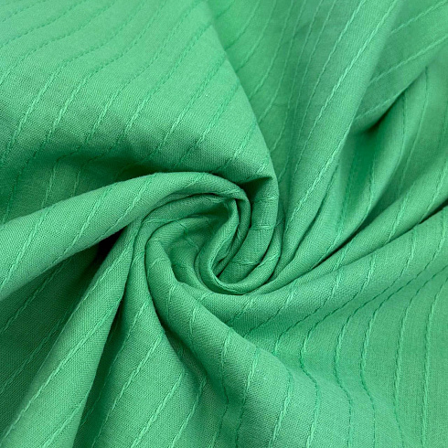 Коттон с жаккардовой полоской 2108, зеленый, 145 см, 105 г/м²