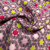 Вискоза-твил "Геометрические цветы" GR-005, малиновый, серо-розовый, 110 г/м², 150 см фото №1