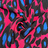 Вискоза принт "Леопардовый" ST4948, черный, розовый, 95 г/м², 145 см фото №1