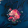 Трикотаж джерси принт "Цветы" F010432 сине-зеленый, розовый, 150 см, 270 г/м² фото № 4