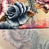 Сатин (атлас) принт "Цветы", D9859 розовый, голубой, 100 г/м², 150 см фото № 3