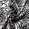 Сатин (атлас) принт "Узоры" розовый, черный, 100 г/м², 150 см фото №1