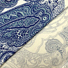 Трикотаж масло браш "Огурцы" DTY F004 белый, синий, 150 см, 200 г/м² фото № 3