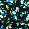 Трикотаж креп "Цветы" RY22103 черный, голубой, 150 см, 220 г/м² фото № 4