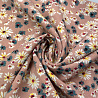 Шифон принт "Цветы" HGS433 пыльно-розовый, джинсовый, 150 см, 100 г/м² фото №1