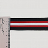 Лампас трикотажный T LM14 черный, красный, белый, 4 см (намотка 70 метров) фото №1