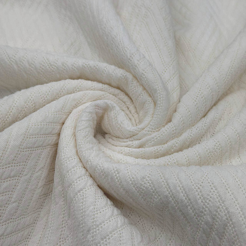 Трикотаж вязаный TH1295, молочный, 150 см, 230 г/м²