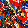 Трикотаж масло набивное "Узоры из страз" D4 красный, синий 150 см, 200 г/м² фото №1