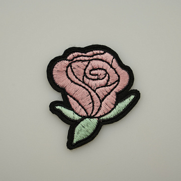 Термонаклейка "Роза" KL-153 грязно-розовый, мятный, 5,5 см