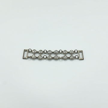 Пряжка декоративная 513 никель, 9,7 см